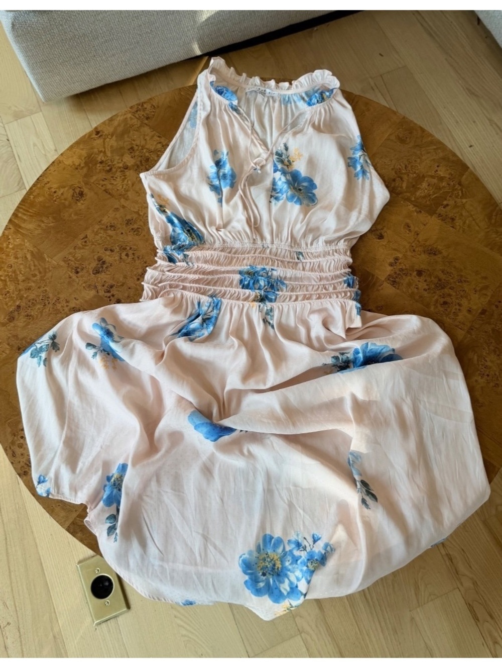 Current Air Pink Floral Sleeveless Dress with Smocked Waist, Size Small NWOT